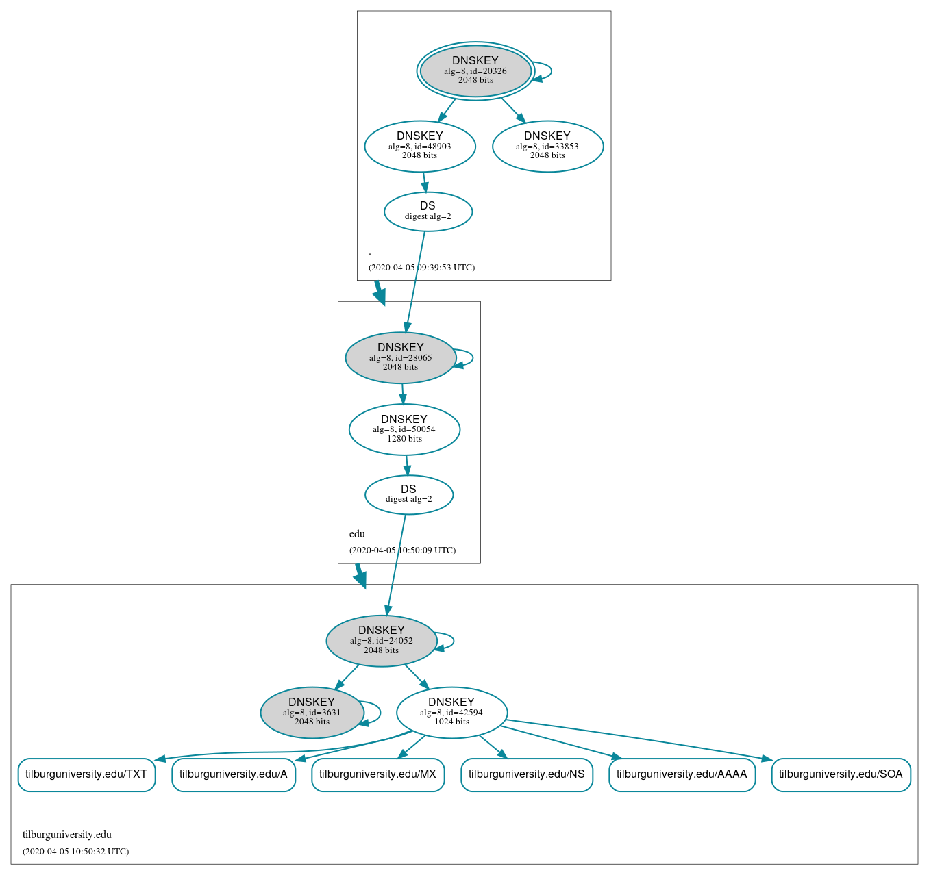 DNSSEC authentication graph