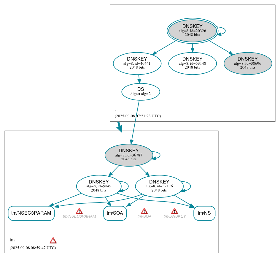 DNSSEC authentication graph