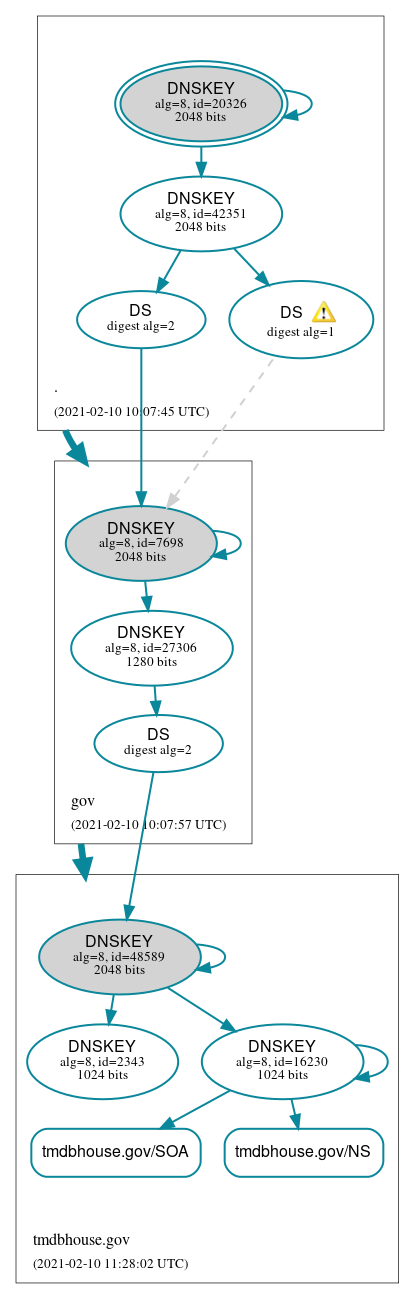 DNSSEC authentication graph