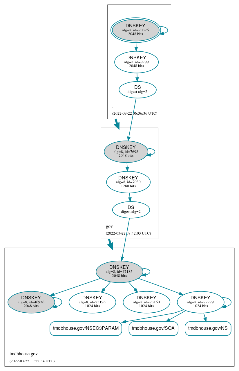 DNSSEC authentication graph