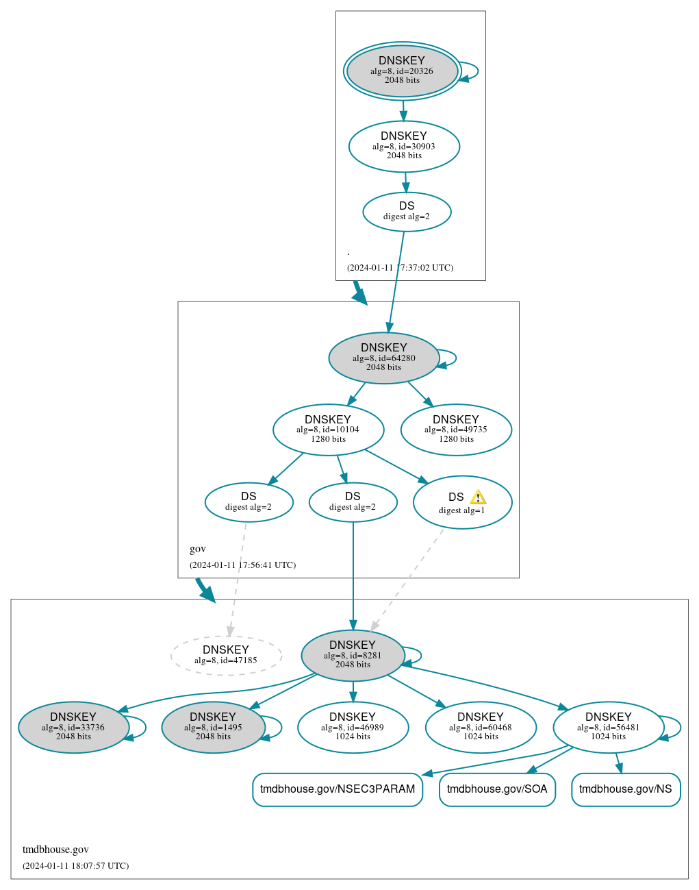 DNSSEC authentication graph