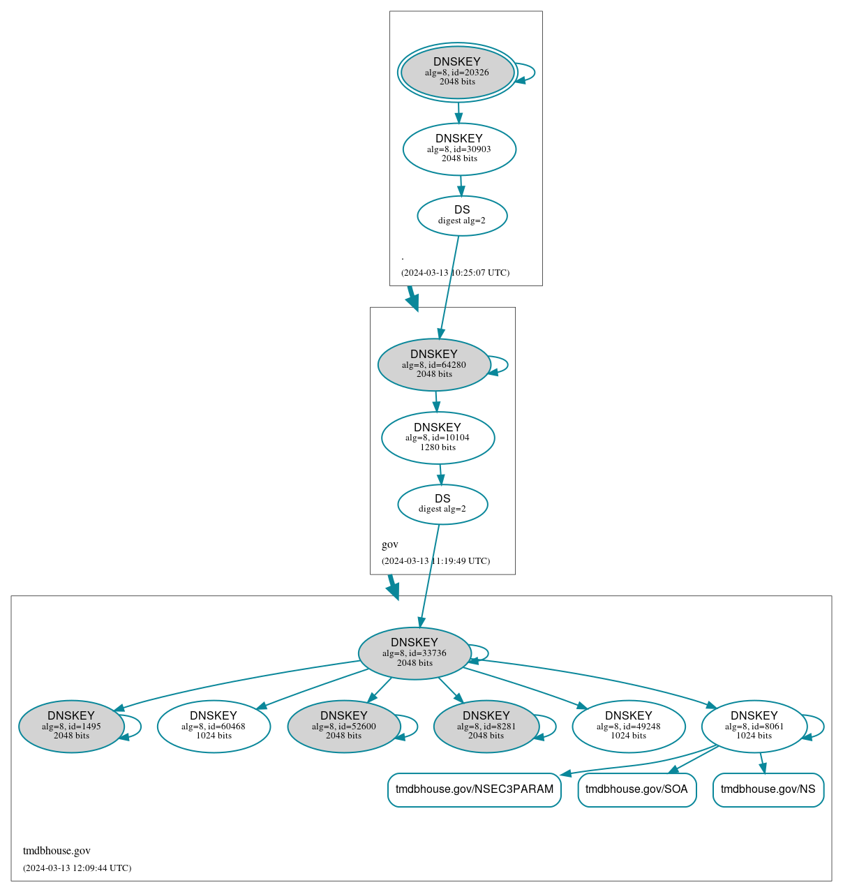 DNSSEC authentication graph