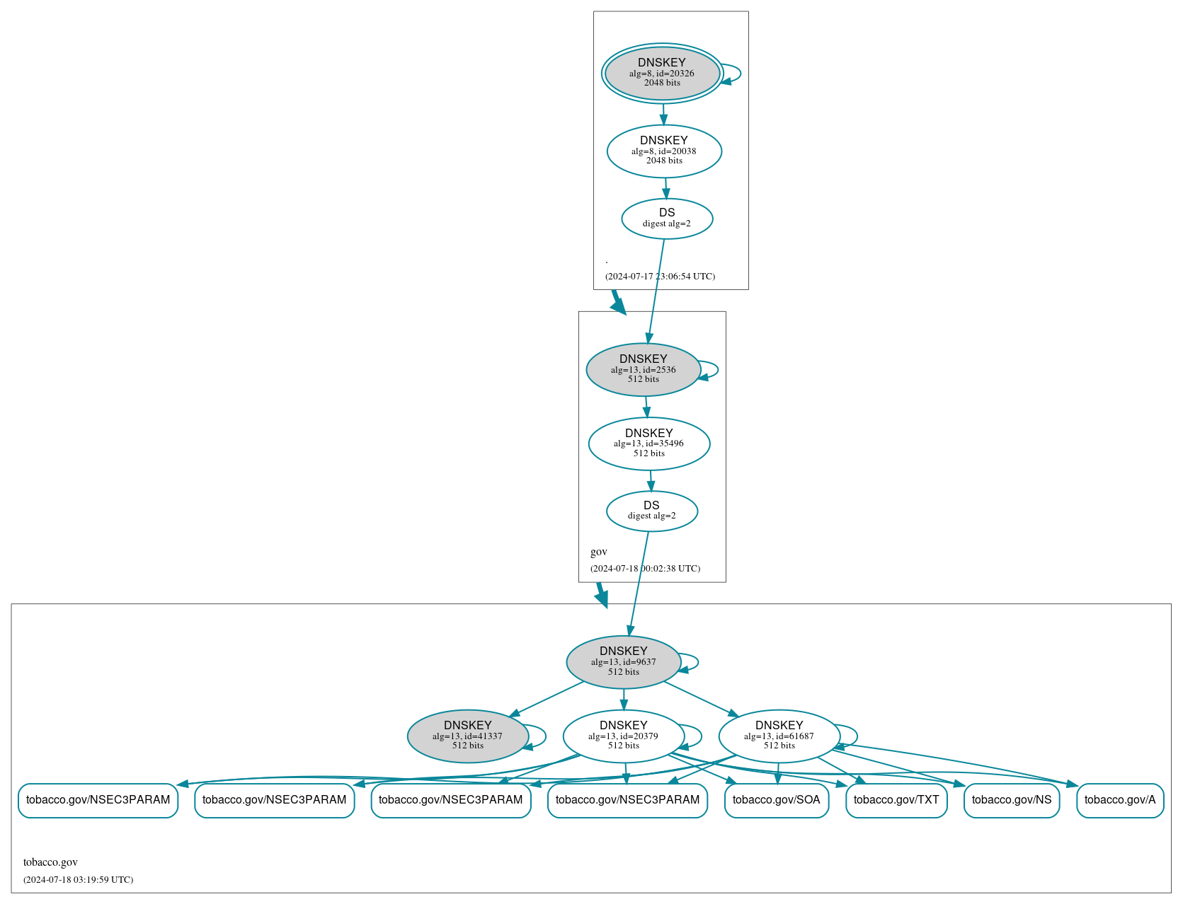 DNSSEC authentication graph