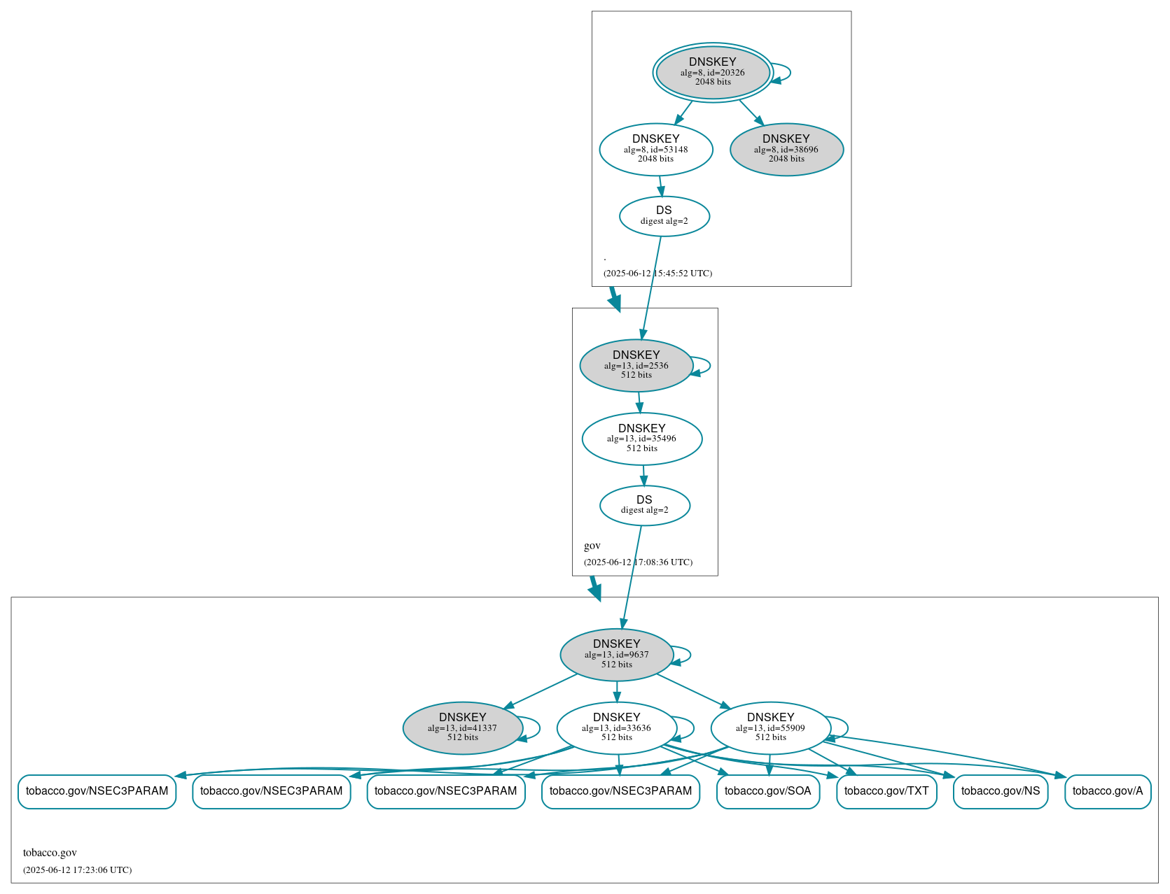 DNSSEC authentication graph