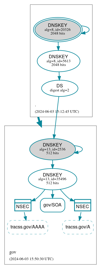 DNSSEC authentication graph