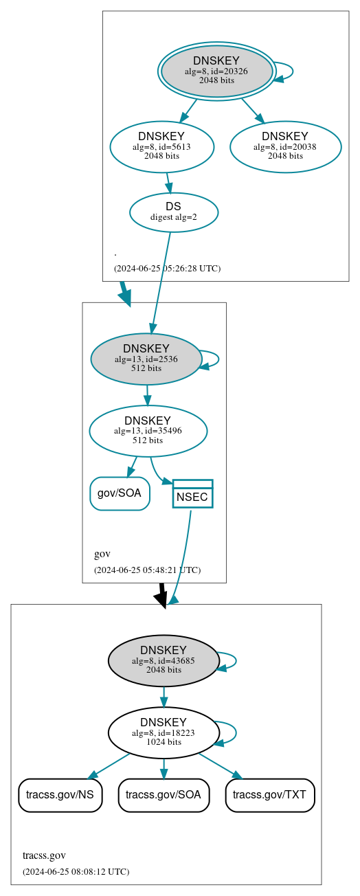 DNSSEC authentication graph