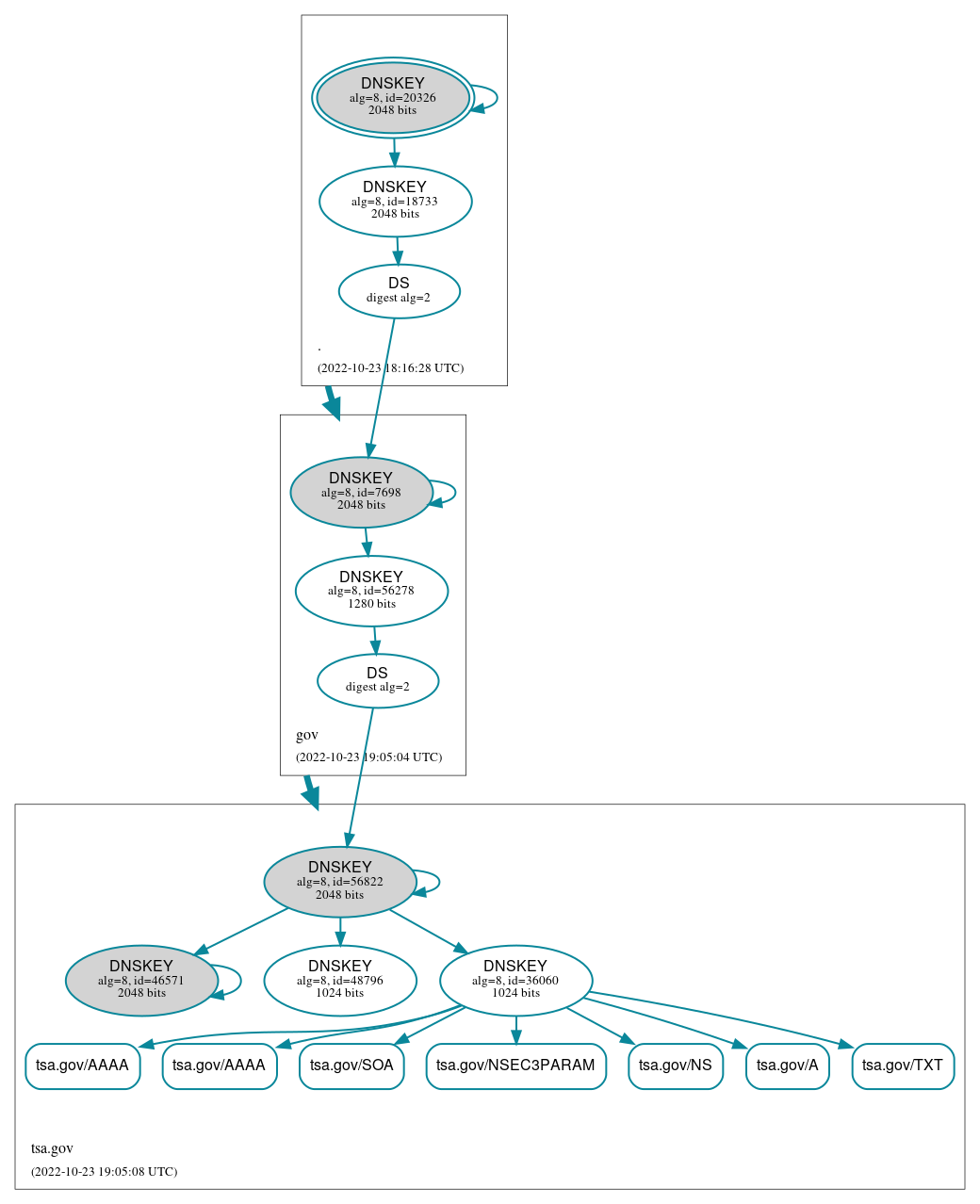 DNSSEC authentication graph