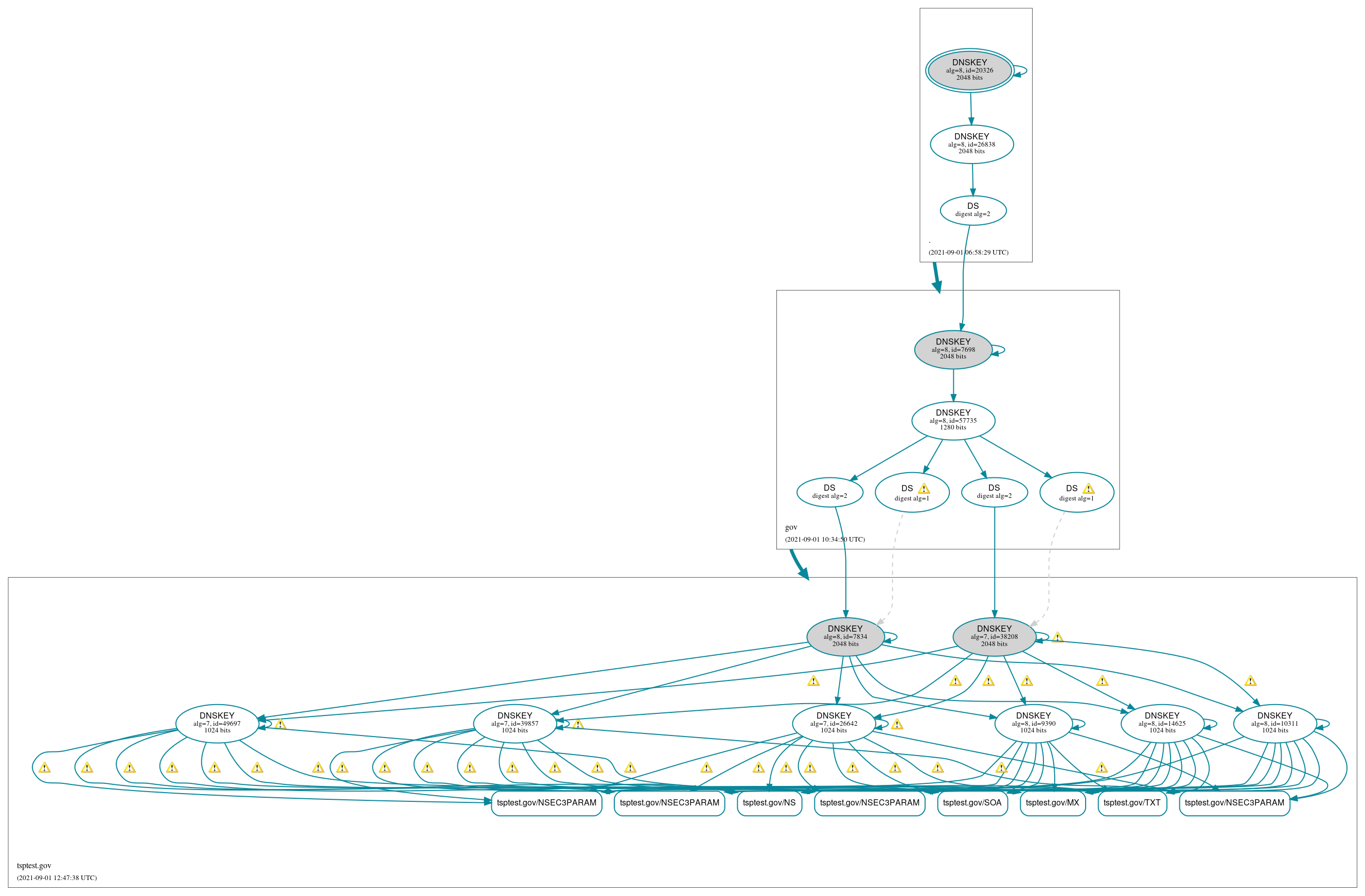 DNSSEC authentication graph