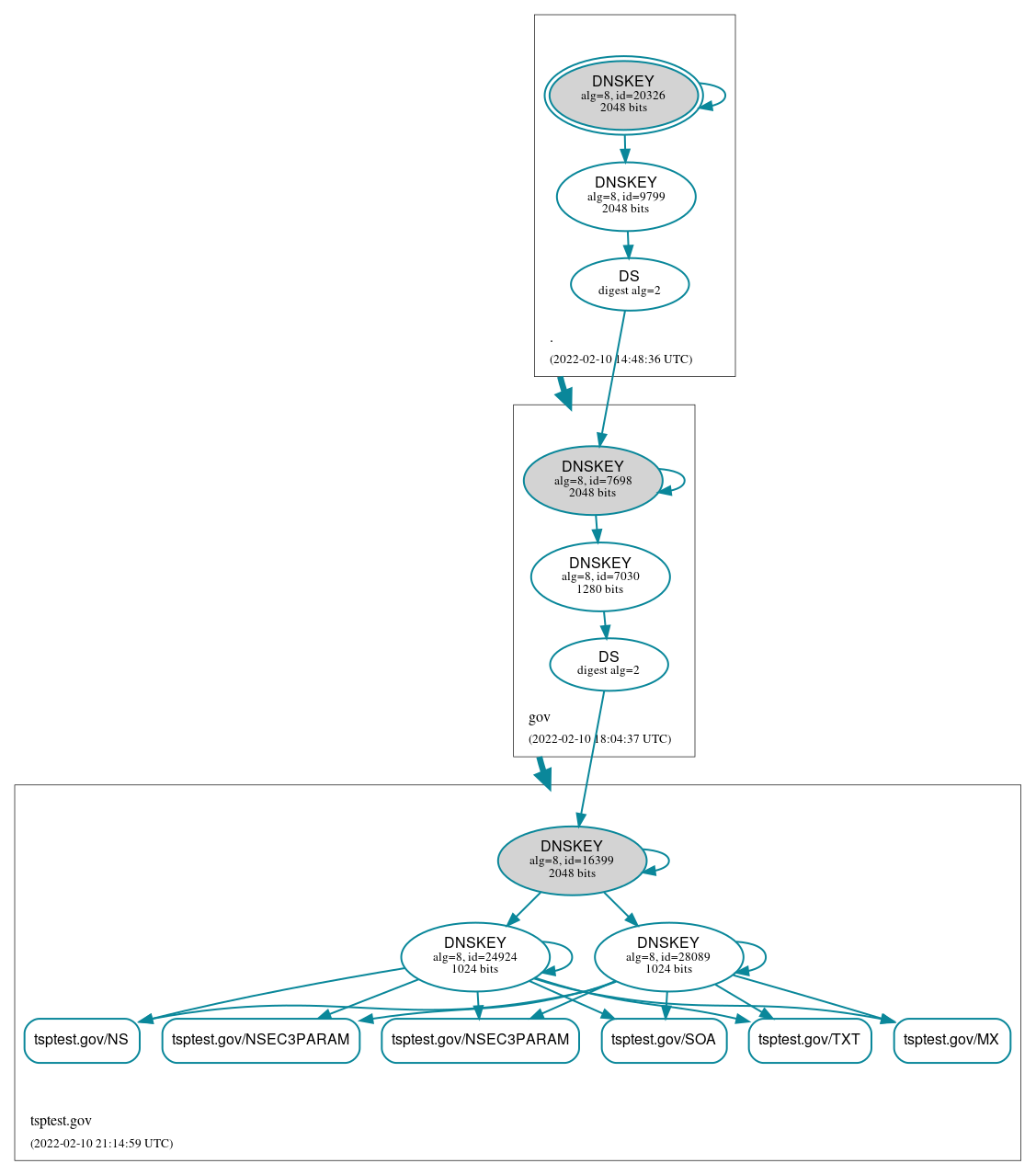 DNSSEC authentication graph