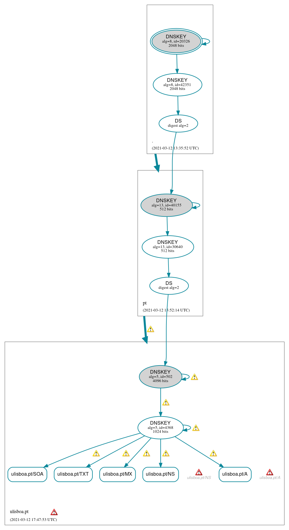 DNSSEC authentication graph