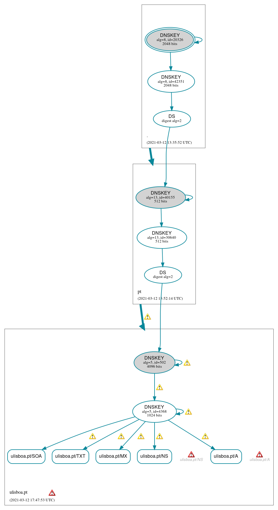 DNSSEC authentication graph