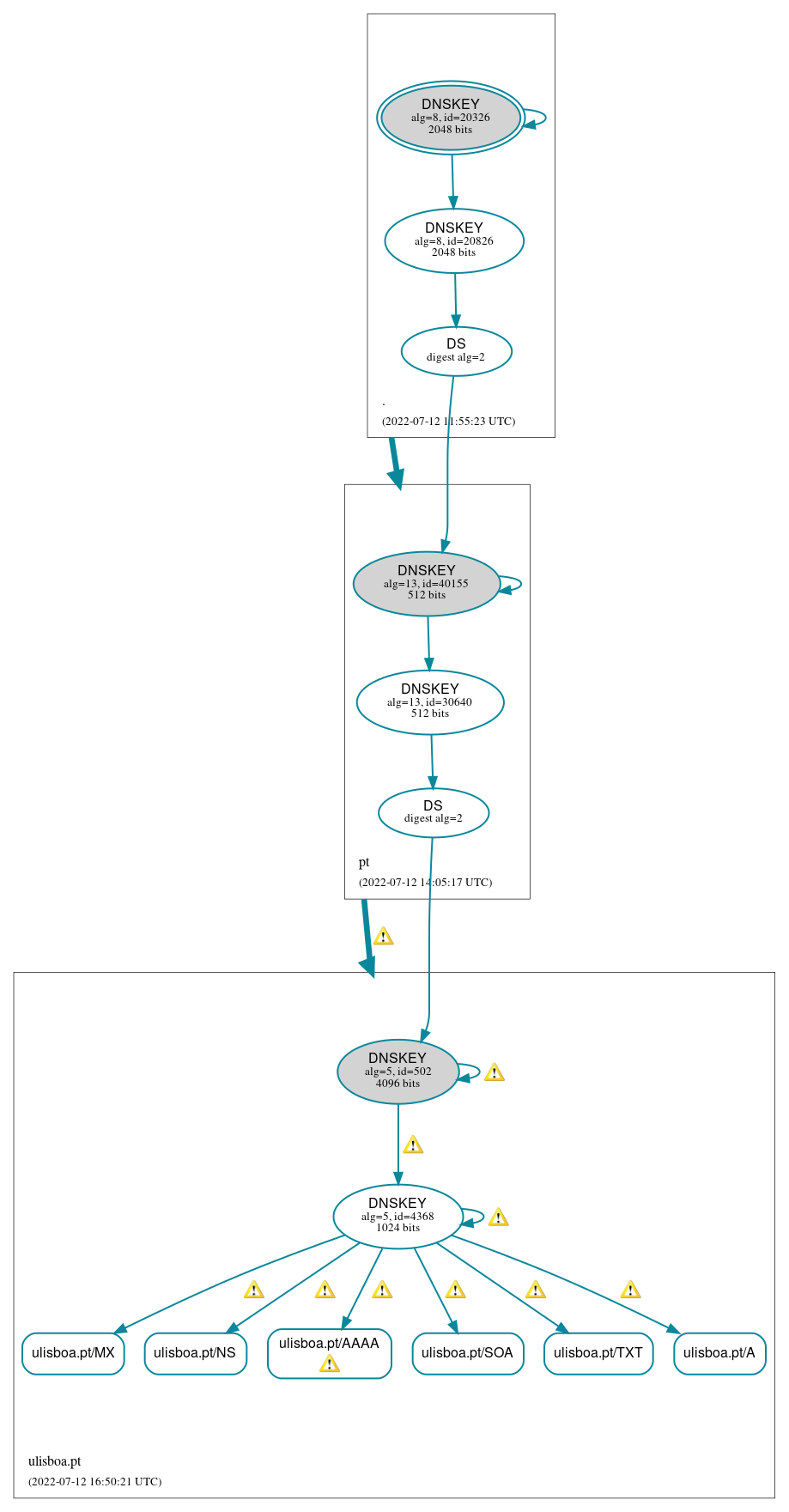 DNSSEC authentication graph