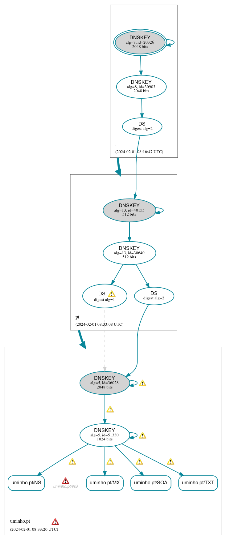 DNSSEC authentication graph