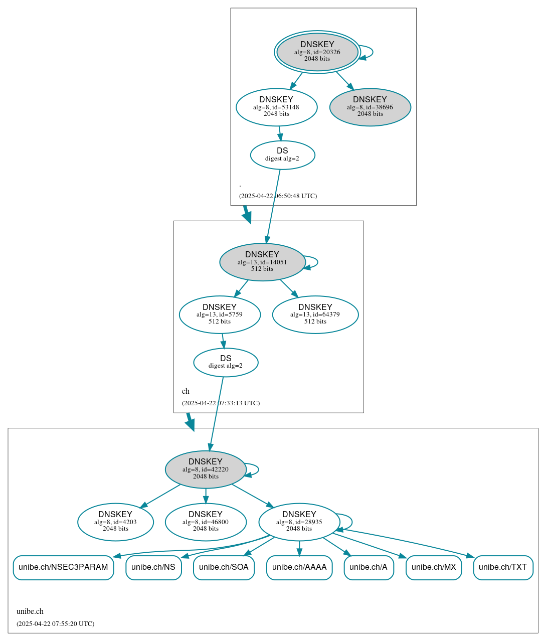 DNSSEC authentication graph