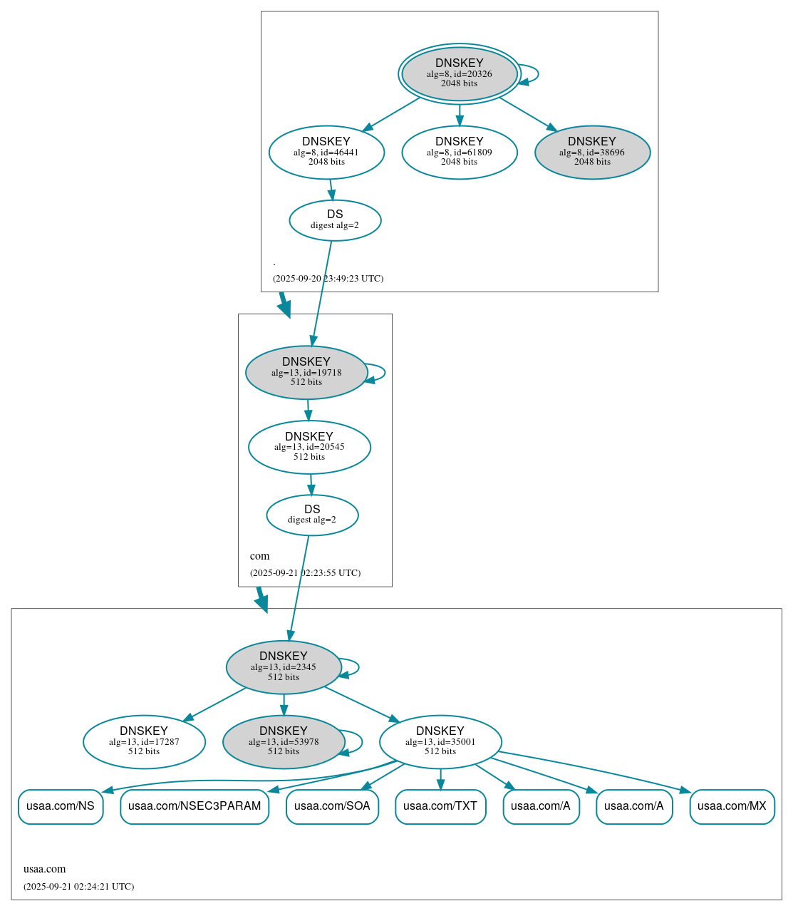 DNSSEC authentication graph
