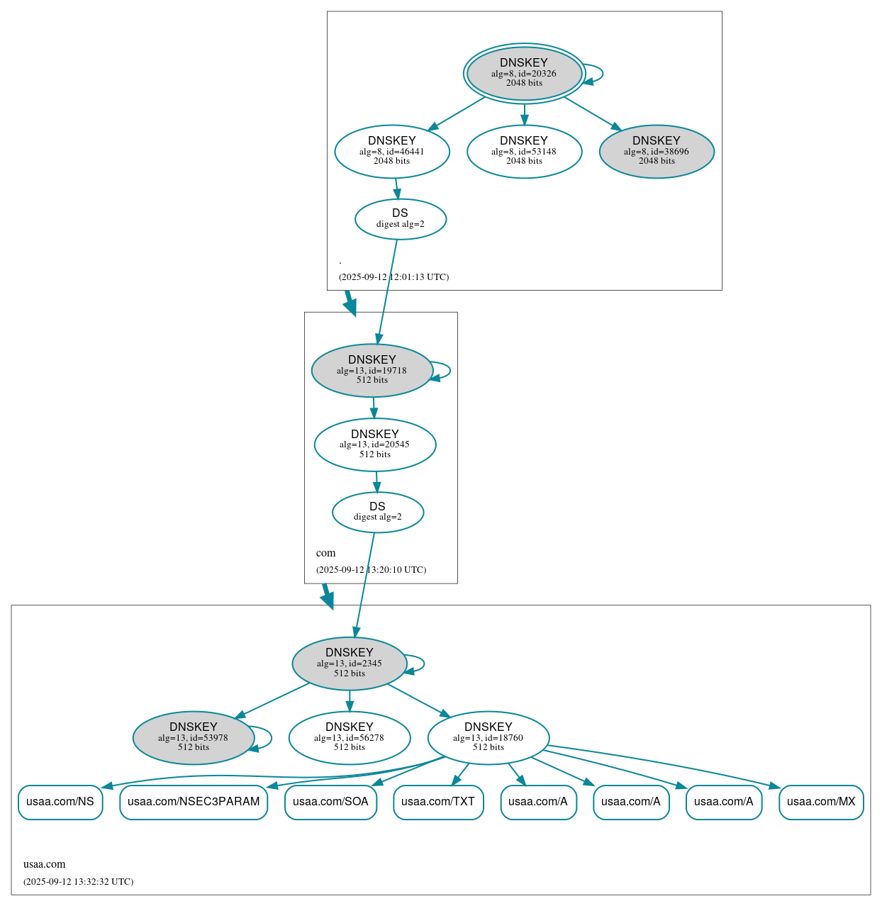 DNSSEC authentication graph