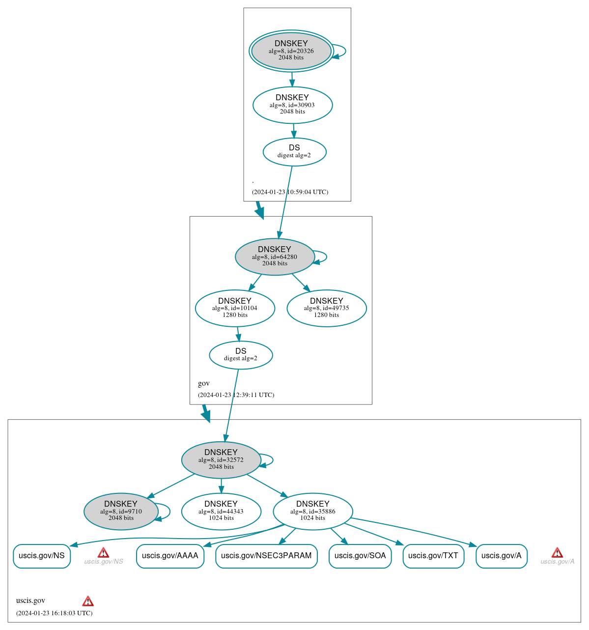 DNSSEC authentication graph