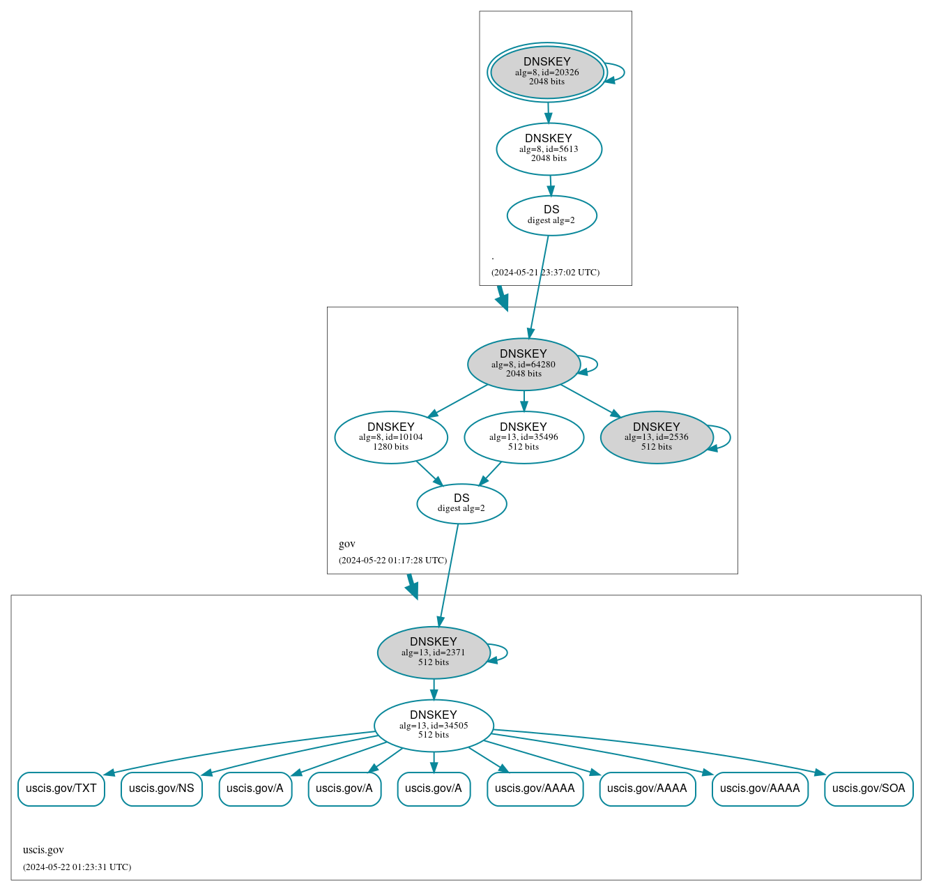 DNSSEC authentication graph