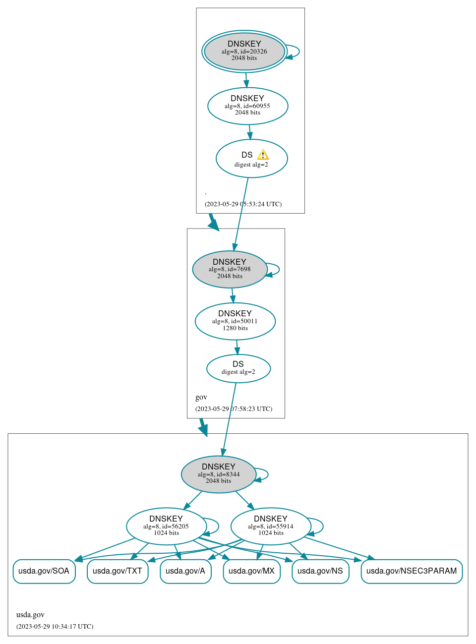 DNSSEC authentication graph