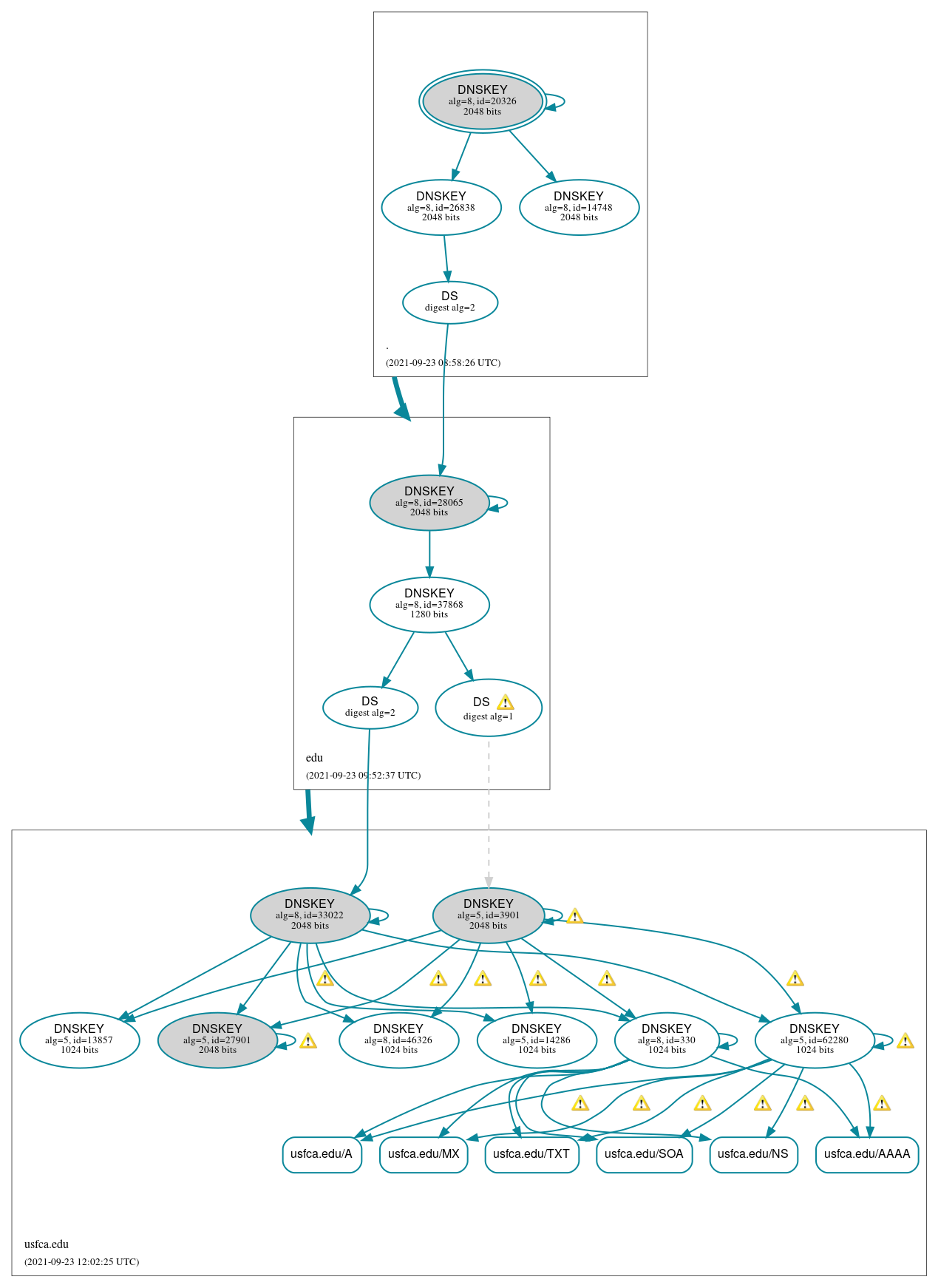 DNSSEC authentication graph