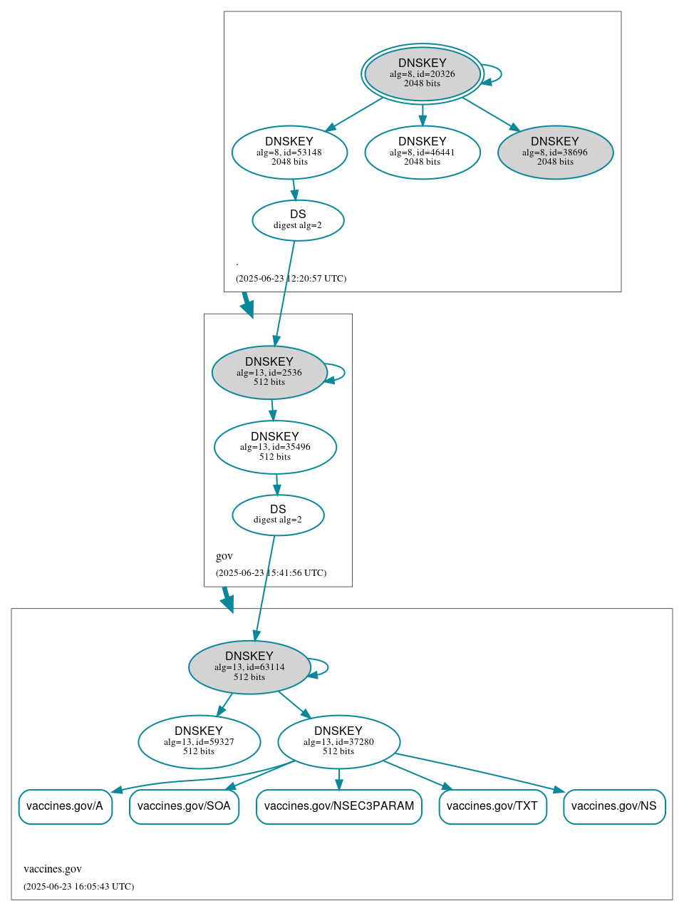 DNSSEC authentication graph