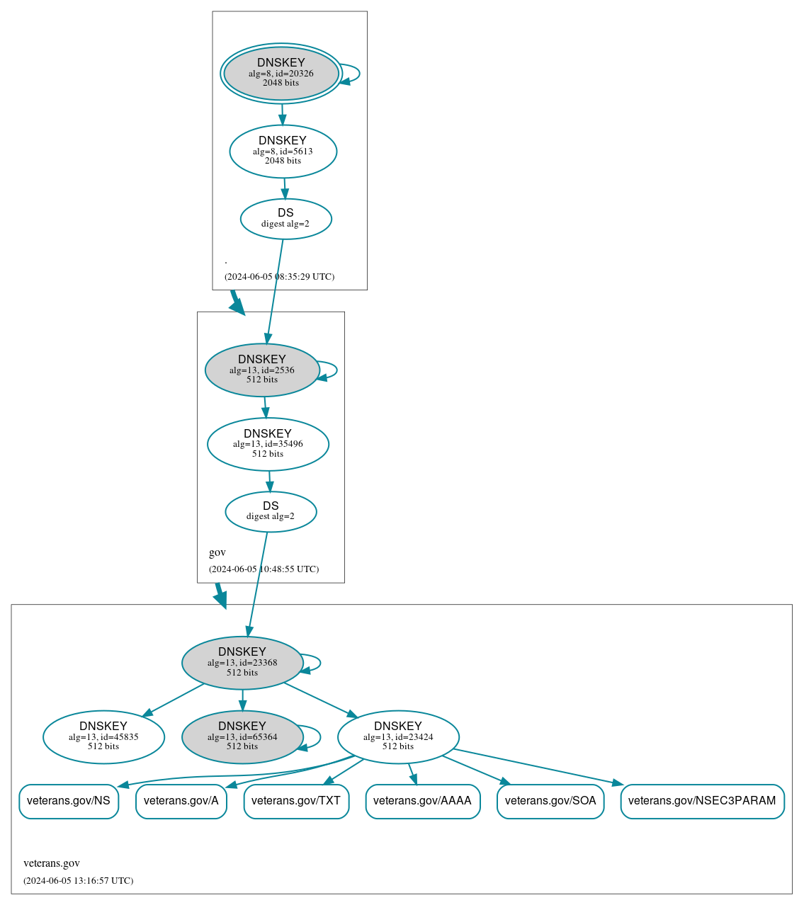 DNSSEC authentication graph