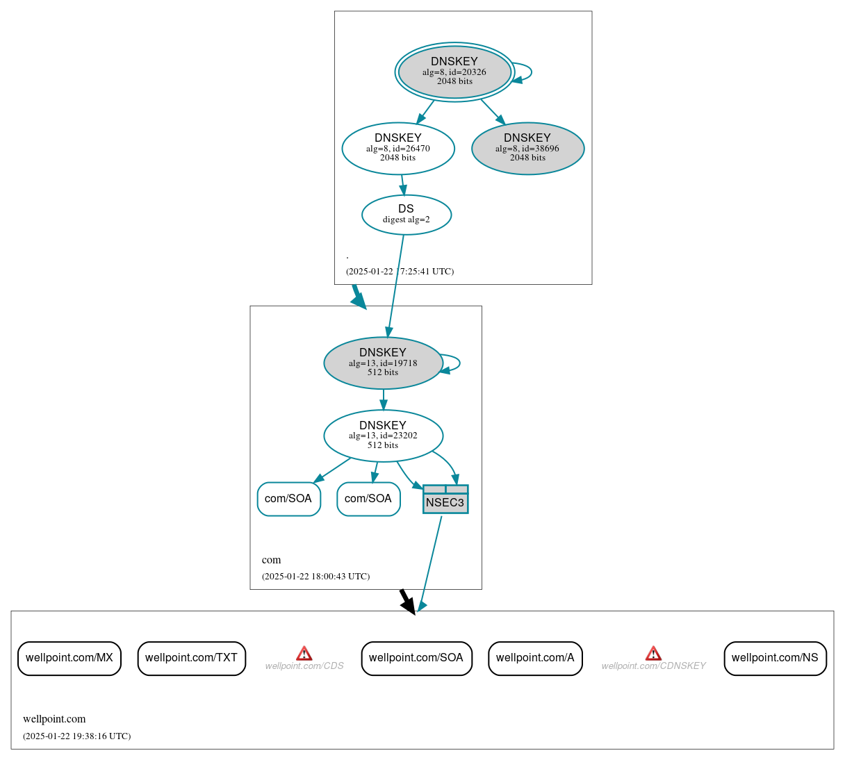 DNSSEC authentication graph