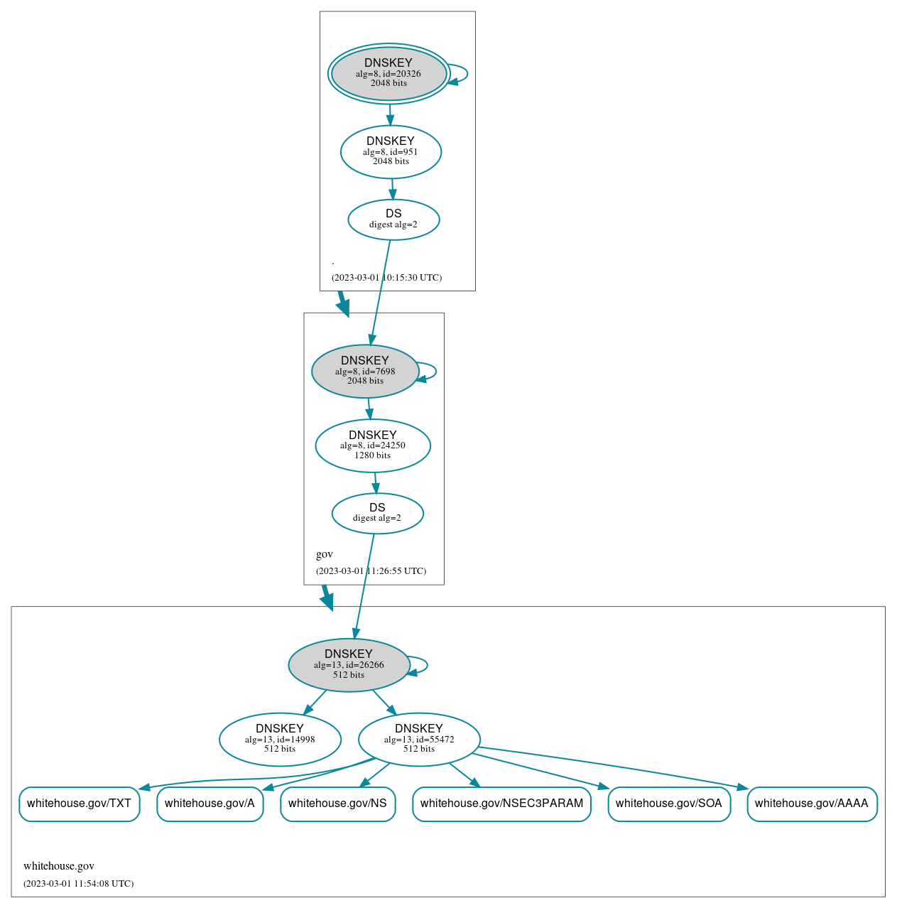 DNSSEC authentication graph