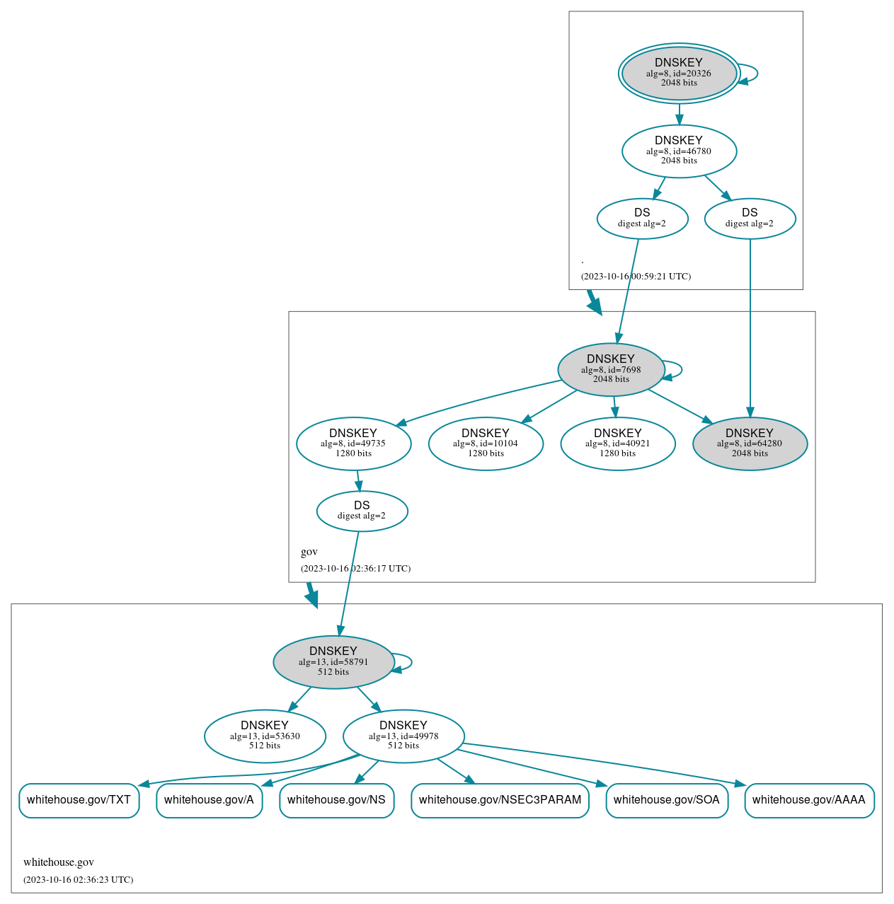 DNSSEC authentication graph