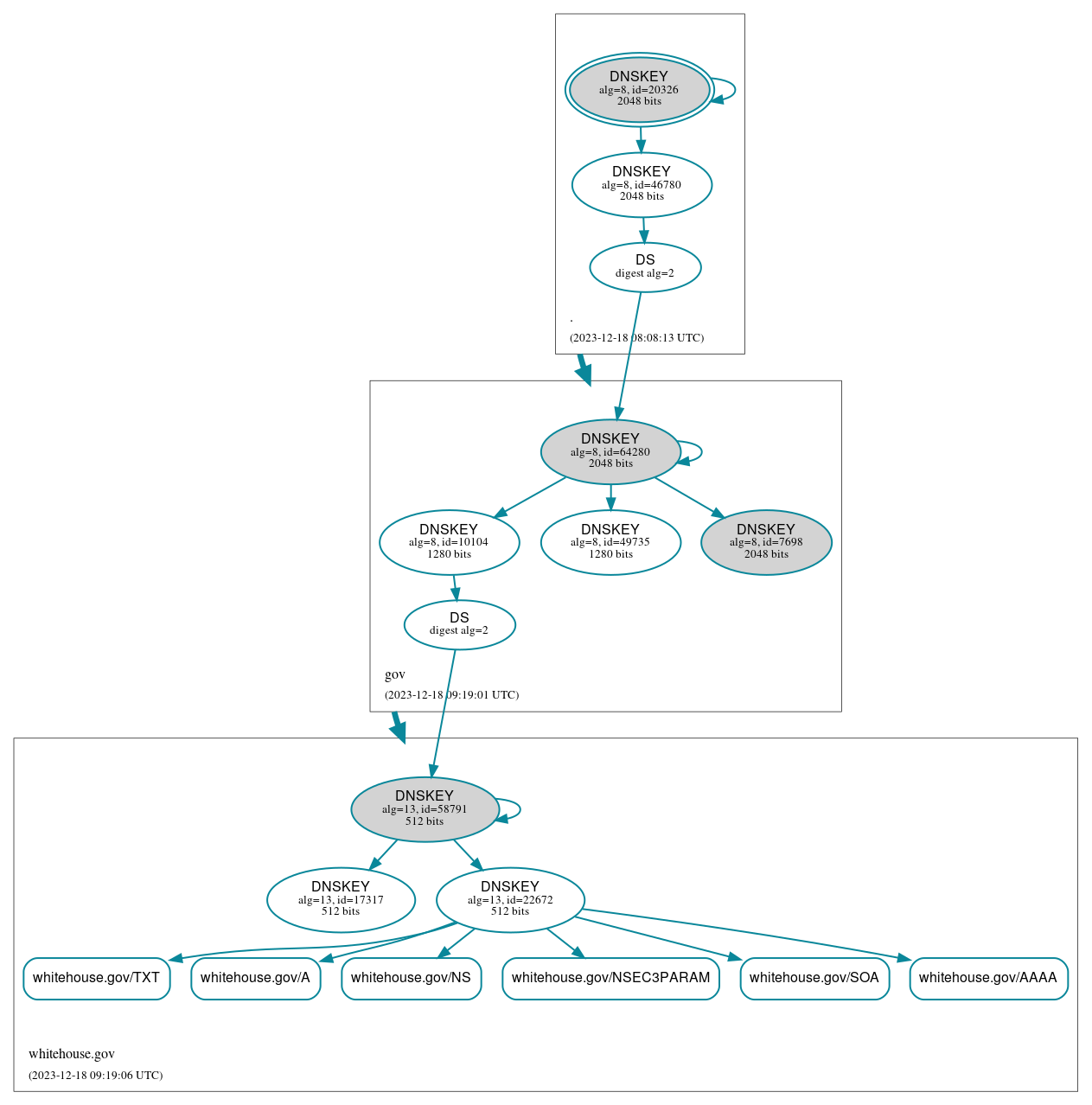 DNSSEC authentication graph