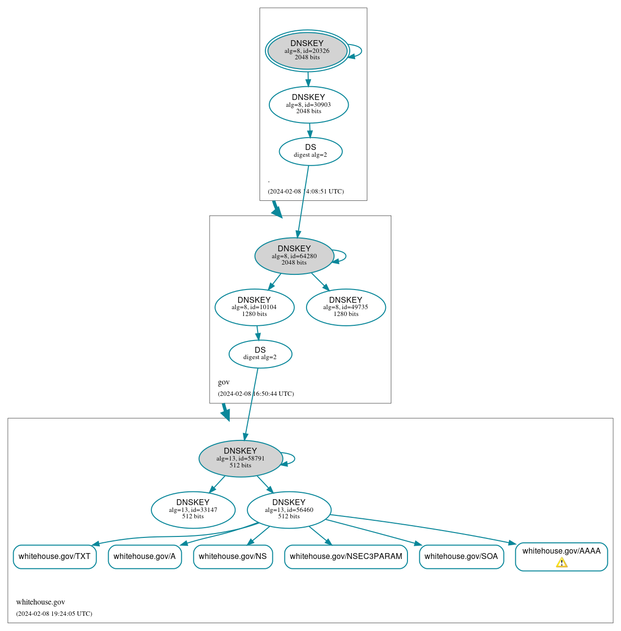 DNSSEC authentication graph