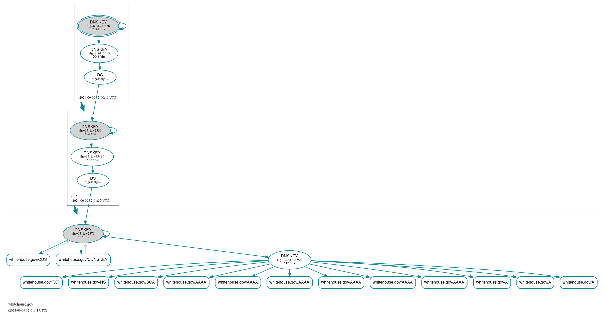 DNSSEC authentication graph