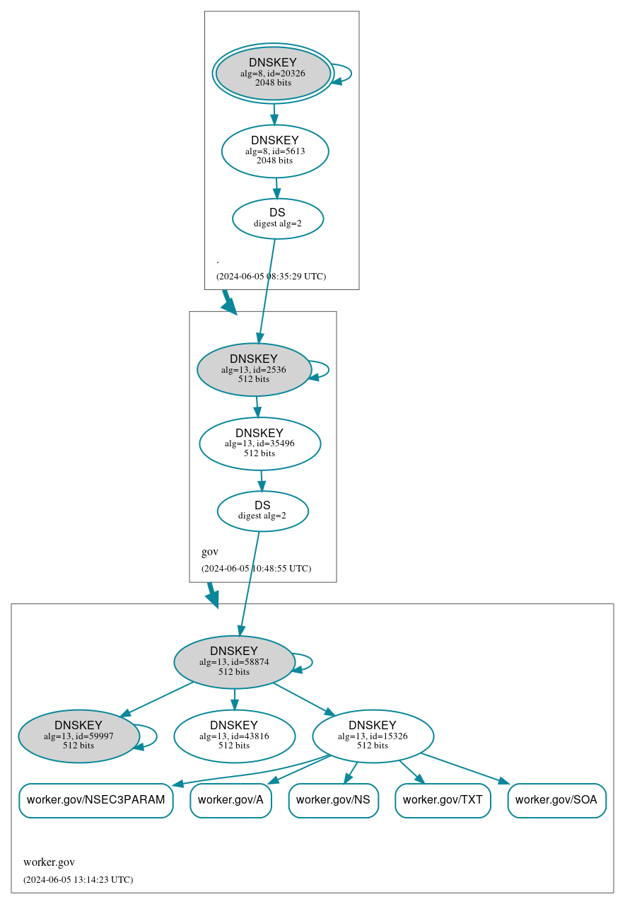 DNSSEC authentication graph