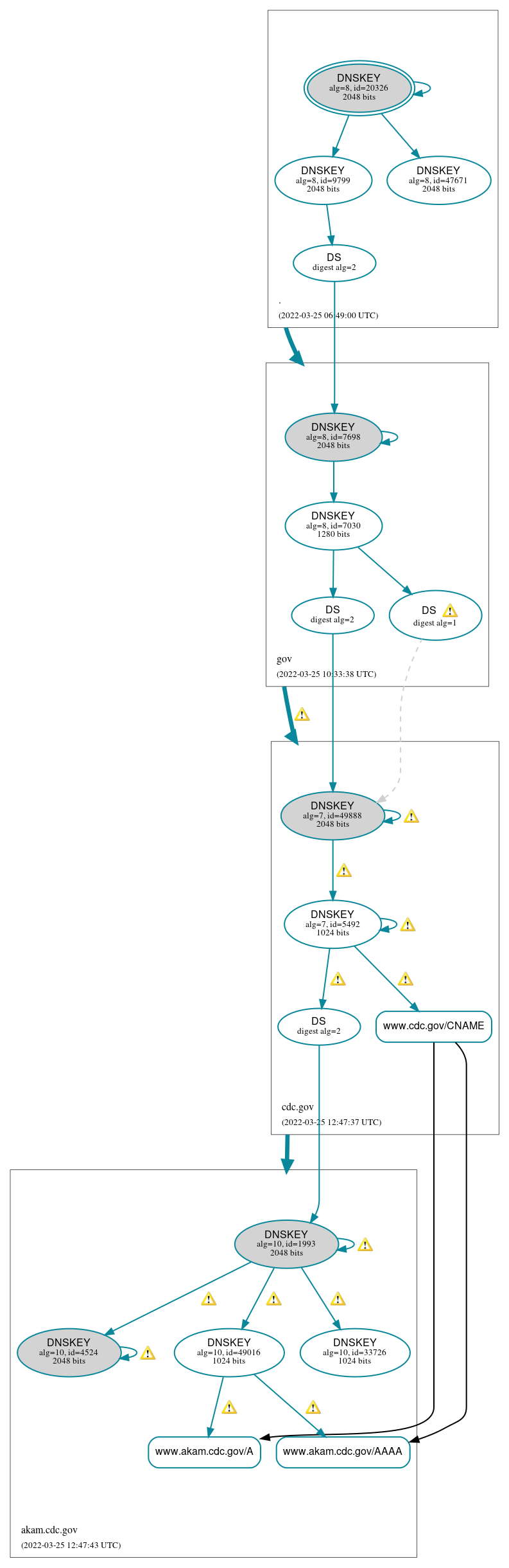 DNSSEC authentication graph