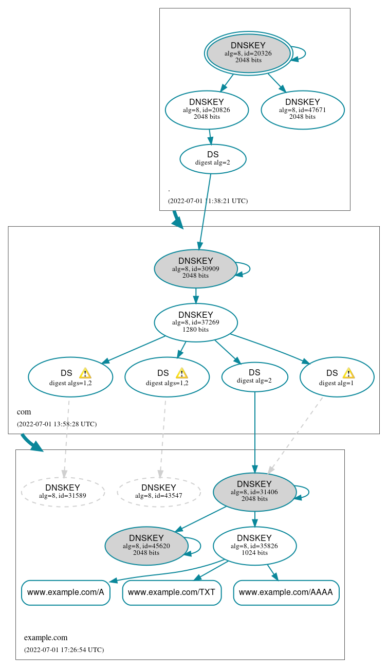 DNSSEC authentication graph