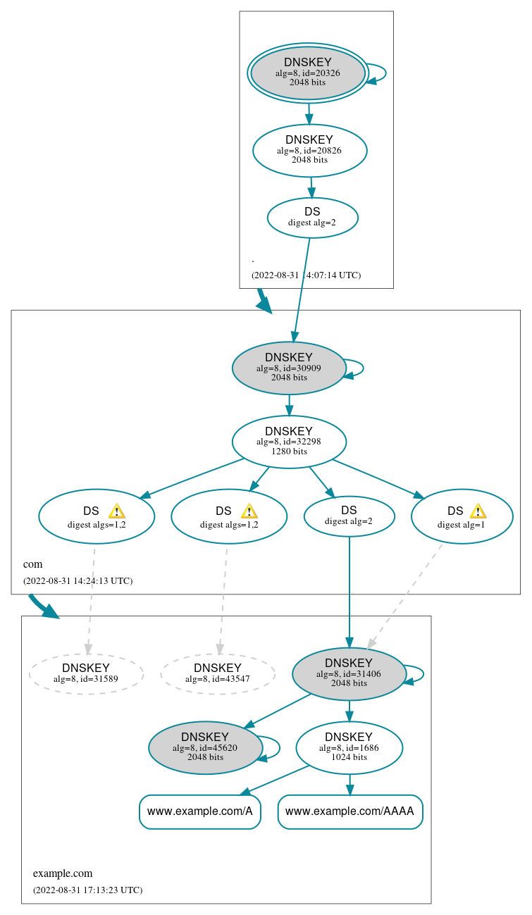 DNSSEC authentication graph