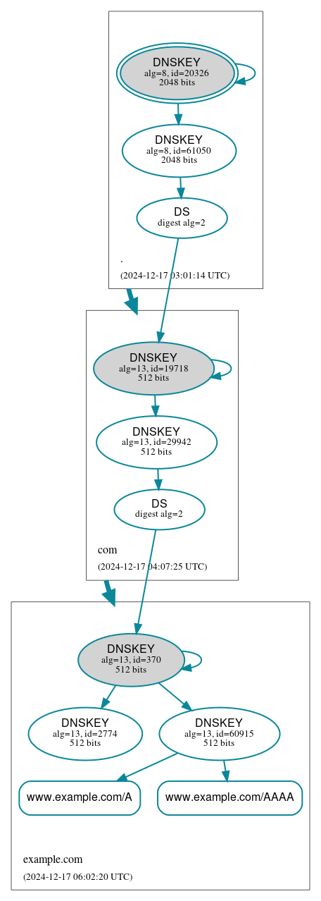 DNSSEC authentication graph