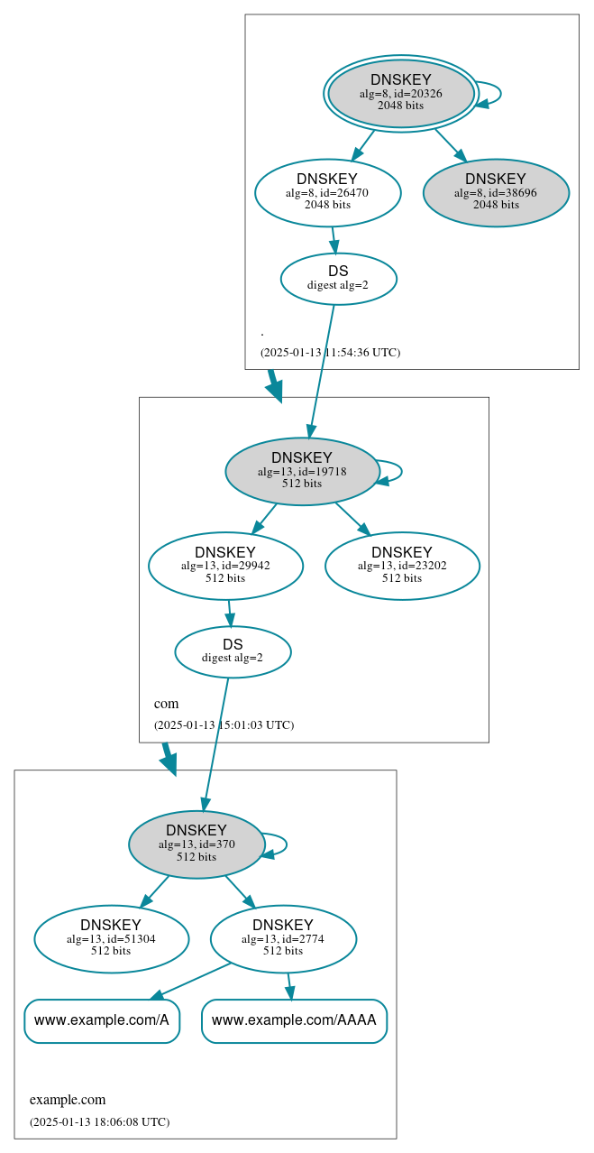 DNSSEC authentication graph