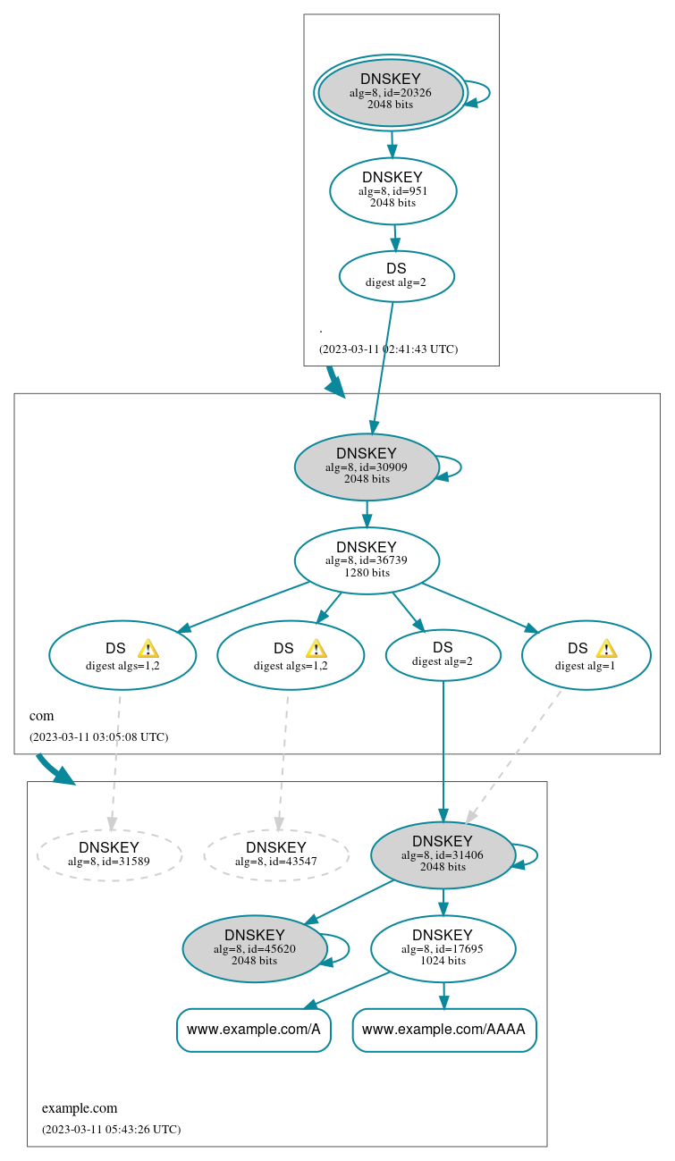 DNSSEC authentication graph