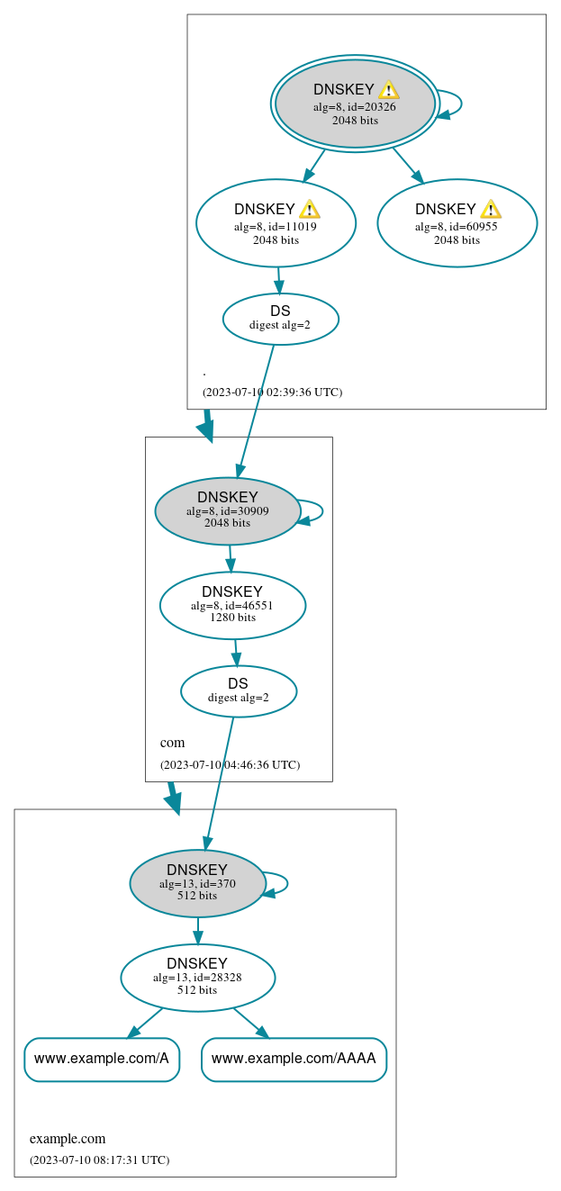 DNSSEC authentication graph