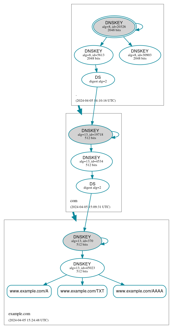 DNSSEC authentication graph