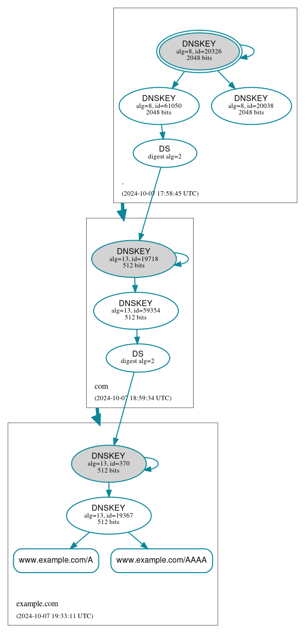 DNSSEC authentication graph