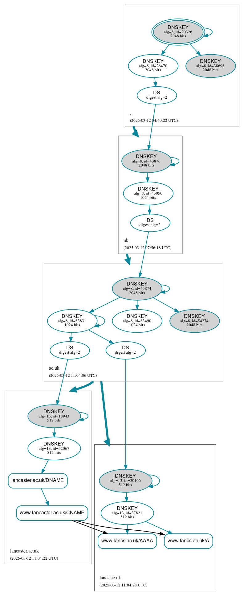 DNSSEC authentication graph