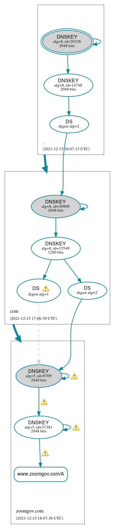 DNSSEC authentication graph