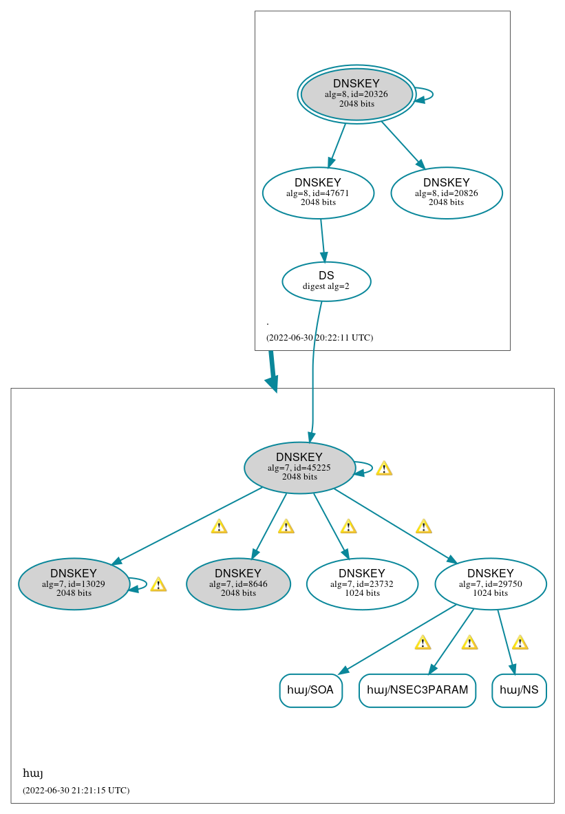 DNSSEC authentication graph