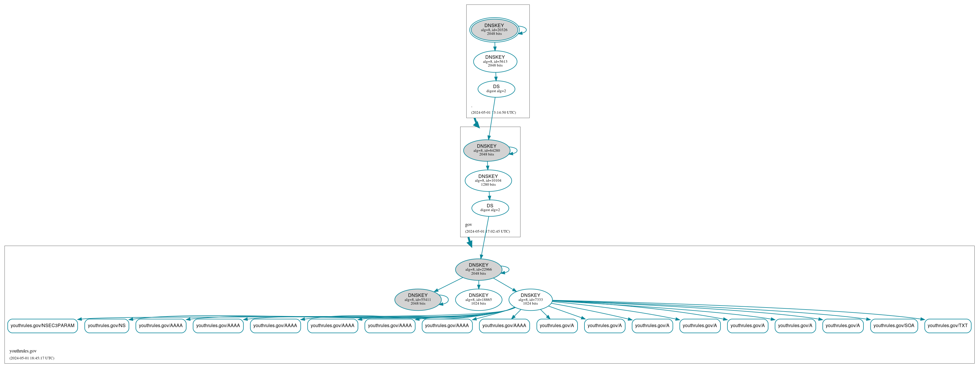 DNSSEC authentication graph